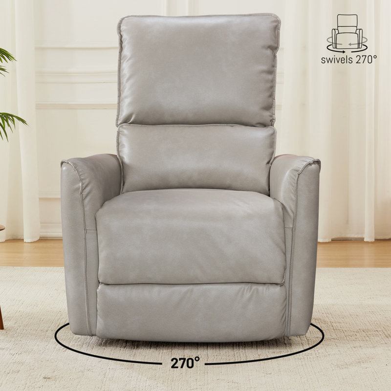Hjalti Breathable Leather Swivel And Rocker Power Recliner Chair With Usb Port Set Of 3, Beige