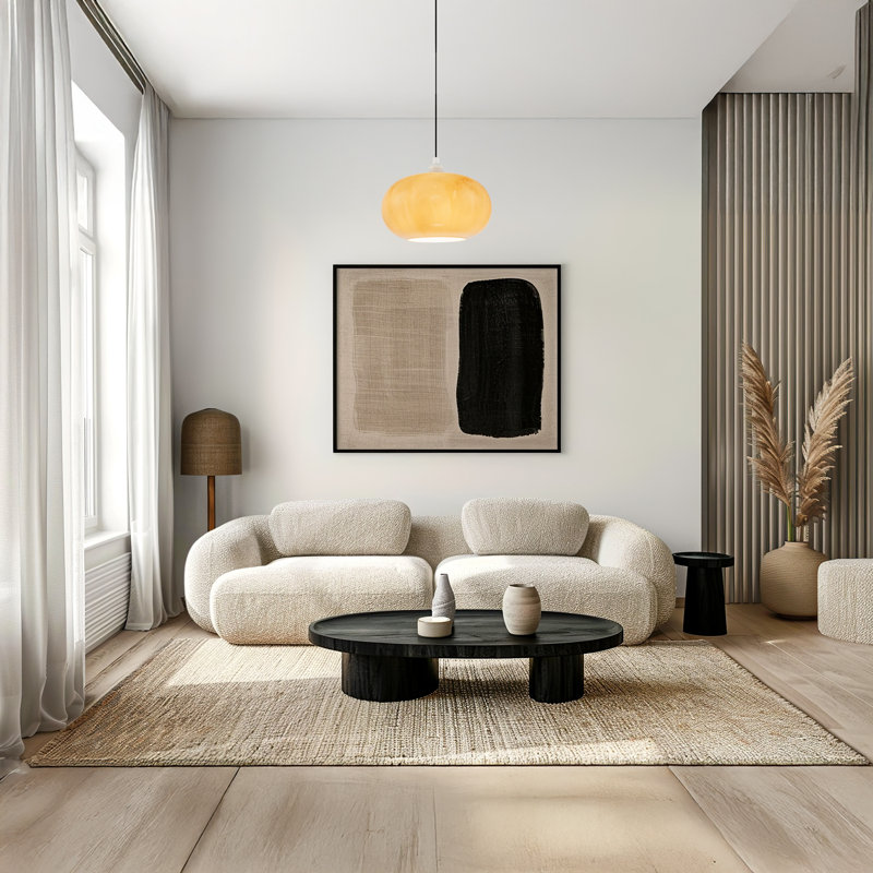 15cm H Glass Drum Pendant Shade ( No Direct Attachment Method ) in Cream