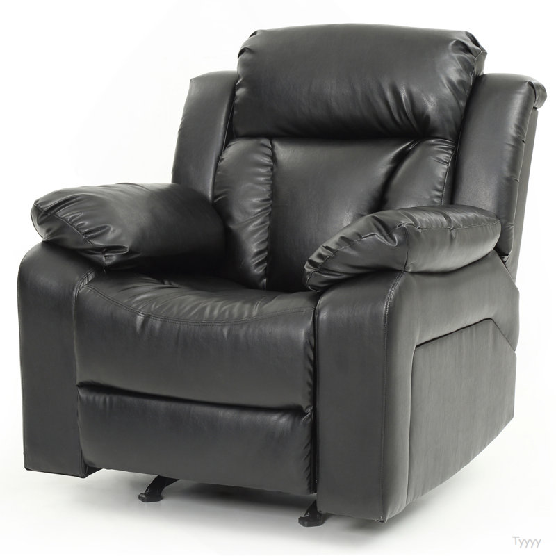 Elegant Padded Arm Recliner In Black, Black