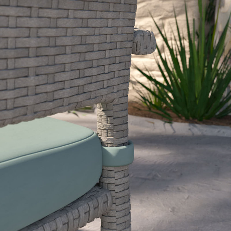 Chaise de terrasse empilable Ehrenfried avec housses de coussin Sunbrella, Toile spa Sunbrella®