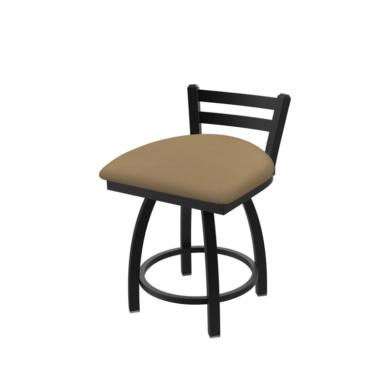 Tabouret de coiffeuse en métal Jackie, Noir froissé, Vinyle - sable Canter