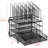 Desk Organizer With Drawer, 4-Tier Mesh Desk File Organizer With 5 Vertical File Holders And 2 Pen Holders, Multifunction Desktop Organizer