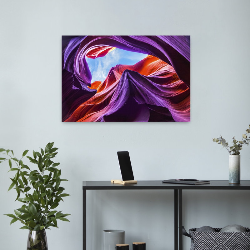 «Vibrant Canyon Swirls», impression de paysage dramatique coloré, paysage naturel, H 16 po x l 24 po