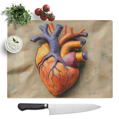 Anatomical Heart Vol.4  Glass Chopping Board