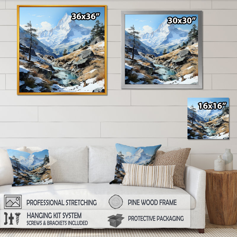 Impression sur toile Mountain Charm Creek In Winter I, Toile tendue, H 24 po x l 24 po x P 1 po