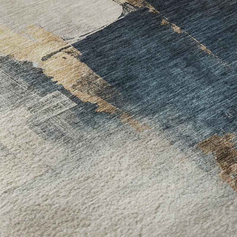 Premium Machine Washable Dahl AMF1071 Abstract Rug, Rectangle 1'8" x 2'6"