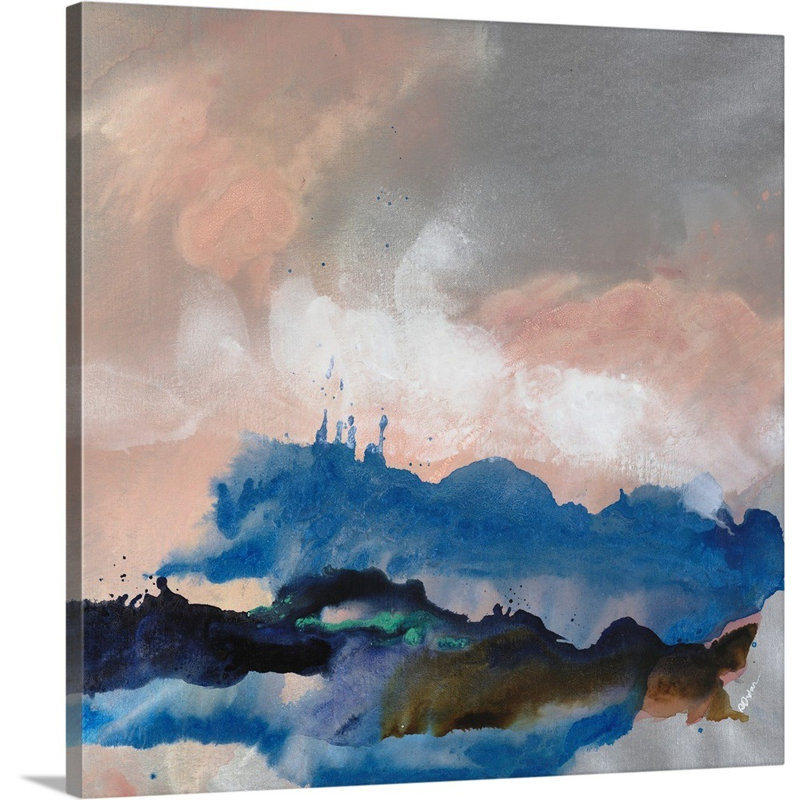 « blue etude i », peinture sur toile, H 36 po x l 36 po x P 1,25 po, Toile tendue