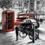 Imprimé mat gris encadré European Street Office | Décoration intérieure
