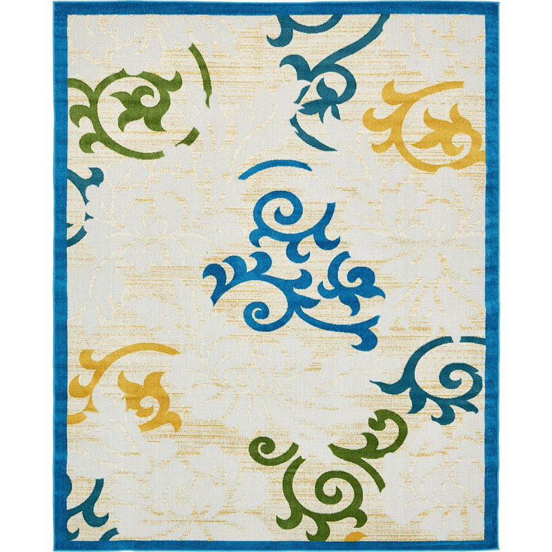Fidela Abstract Indoor / Outdoor Rug, Rectangle 4'1" x 6'1"