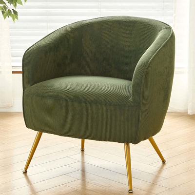 Fauteuil d'appoint moderne en velours côtelé pour le confort du salon