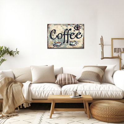 Art rétro sur toile, impression sur toile de cuisine rétro, tasse à thé rétro, affiche, œuvre d'art murale colorée pour la salle à manger, 18 x 24 pouces