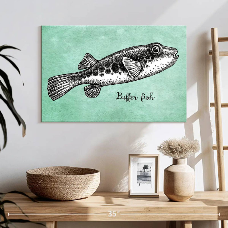 Poisson-globe en noir, H 16 po x l 24 po