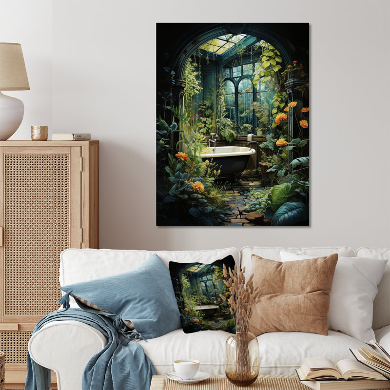 " Bathroom Botanical Retreat I ", 40" H x 30" W x 1" D
