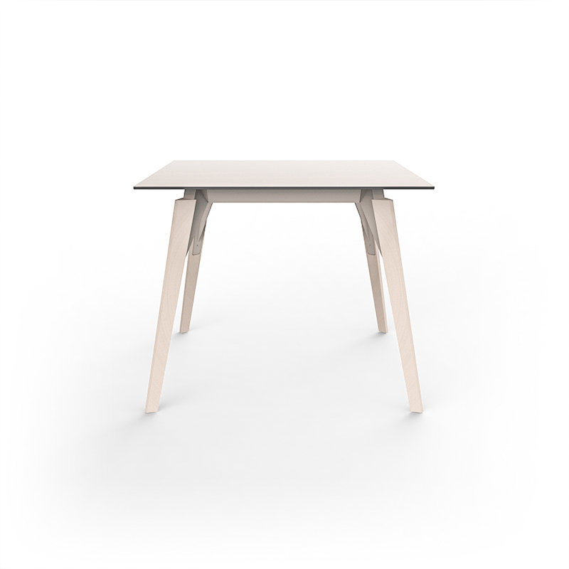 Faz Wood Lounge Table Edge Top, Black, Natural, 35.5" W x 35.5" L