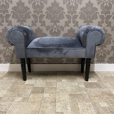 Elegant  Caius Upholstered Bedroom Bench, Solid Colour, Wooden Legs, Stylish Seating, Durable and Comfortable Design