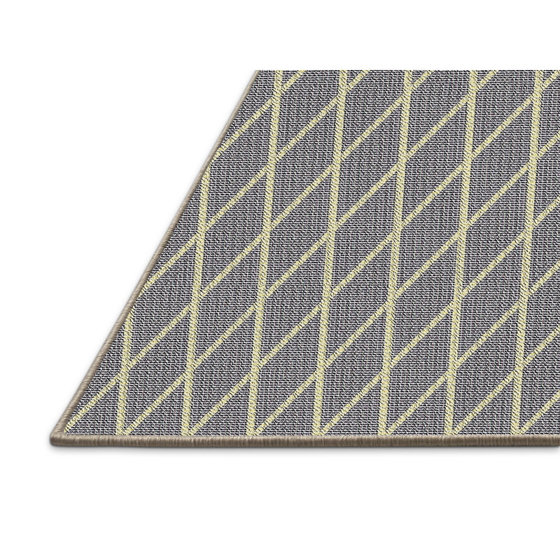 Tapis décoratif gris à motif géométrique Rutz, Rectangle 5 pi x 7 pi