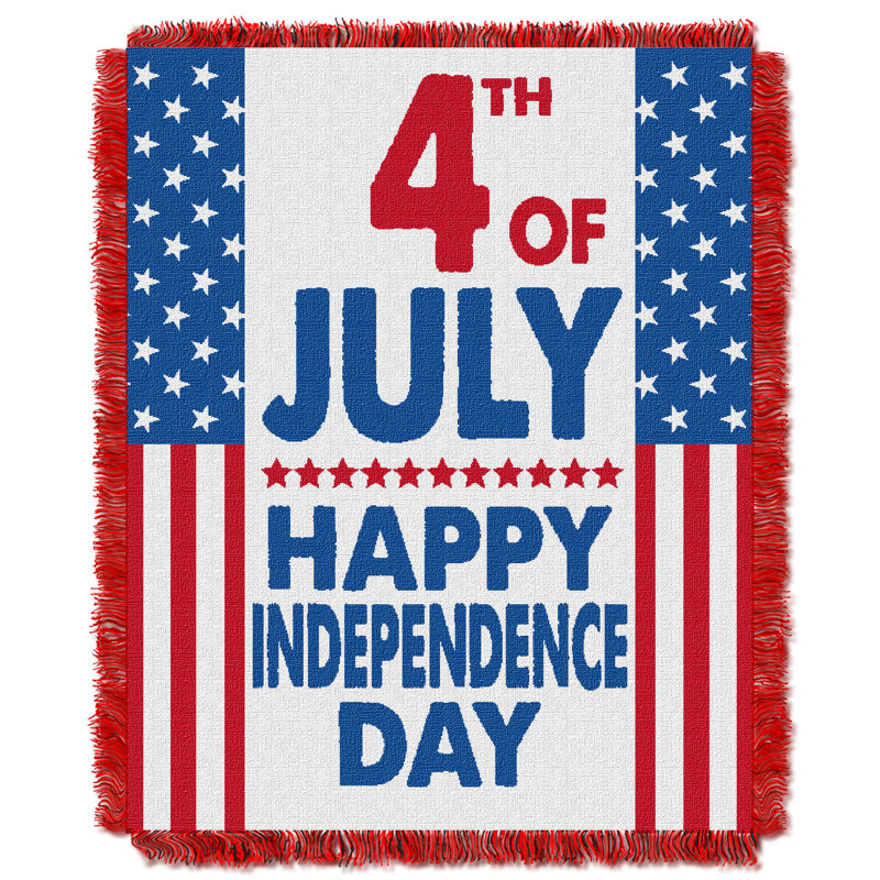 Jeté «Happy Independence Day» Fourth of juillet, 46 po x 60 po