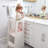 dadada Montessori Toddler Tower - Adjustable Kitchen Step Stool w/ Safety Rail - Baby Safe (White)-78369677