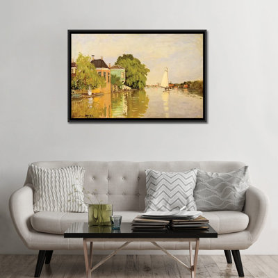 «Maisons sur l'Achterzaan» par Claudet Monet, reproduction sur toile tendue