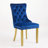 Mid-Century Modern Chairs With Lion Head Pull Ring,High-End Tufted Solid Wood Contemporary Velvet Upholstered Dining Chair With Golden Wooden Legs Nailhead Trim 2-Pcs Set