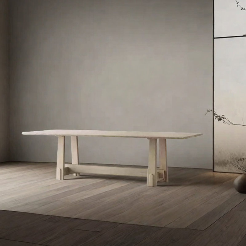 Table de salle à manger créative en bois de frêne massif, Bois robuste, H 29,53 po x L 70,87 po x l 31,5 po