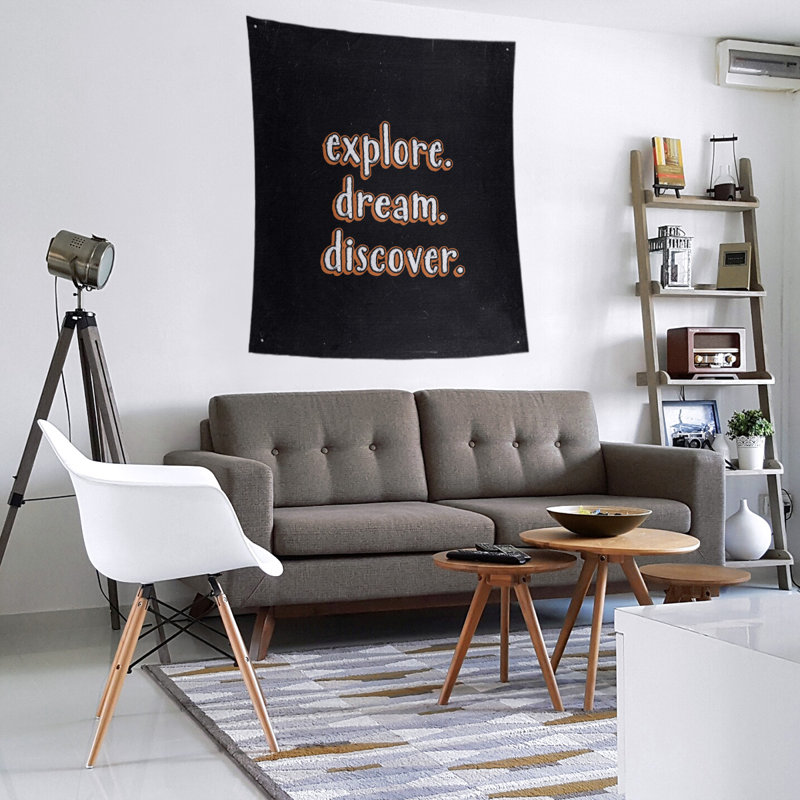 Tapisserie tableau noir en polyester discover rêve, Orange, H 27,5 po x l 37,5 po