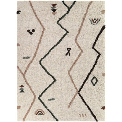 Geneva Cream Moroccan Abstract Area Rug