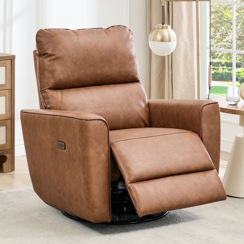 Fauteuil inclinable électrique avec port USB, Brun