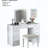 Contemporary Style Vanity Set with LED Mirror, Storage Drawers and Stool