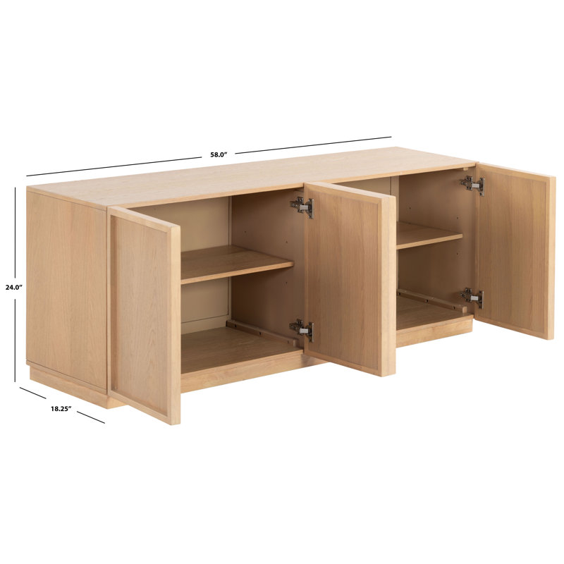 Bronwyn 4 Door Wood Media Stand, Natural