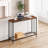 Console Table, Behind Couch Table, Industrial Hallway Table with Glass Shelf and Metal Frame-862542954