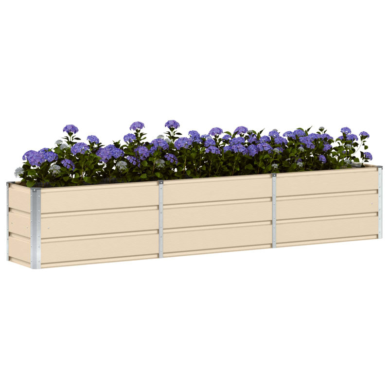 Planter 240 X 40 X 45 Cm Steel, Ivory