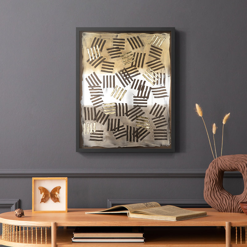 Raffia Palm I, reproduction encadrée - bois massif, Noir, H 28 po x l 22 po