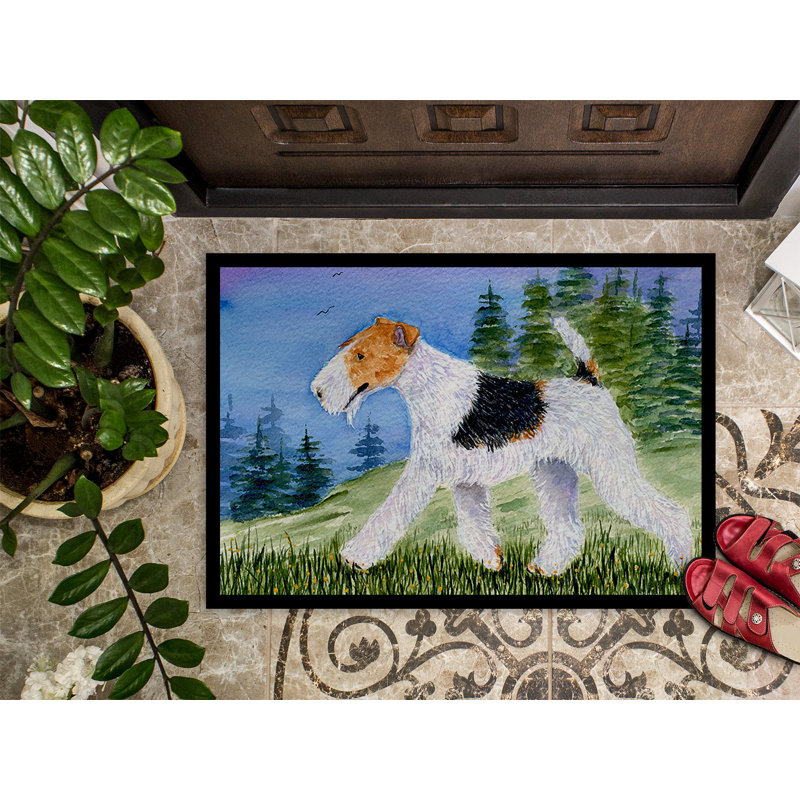 Tapis d'entrée antidérapant Fox Terrier, Rectangle 2 pi x 3 pi