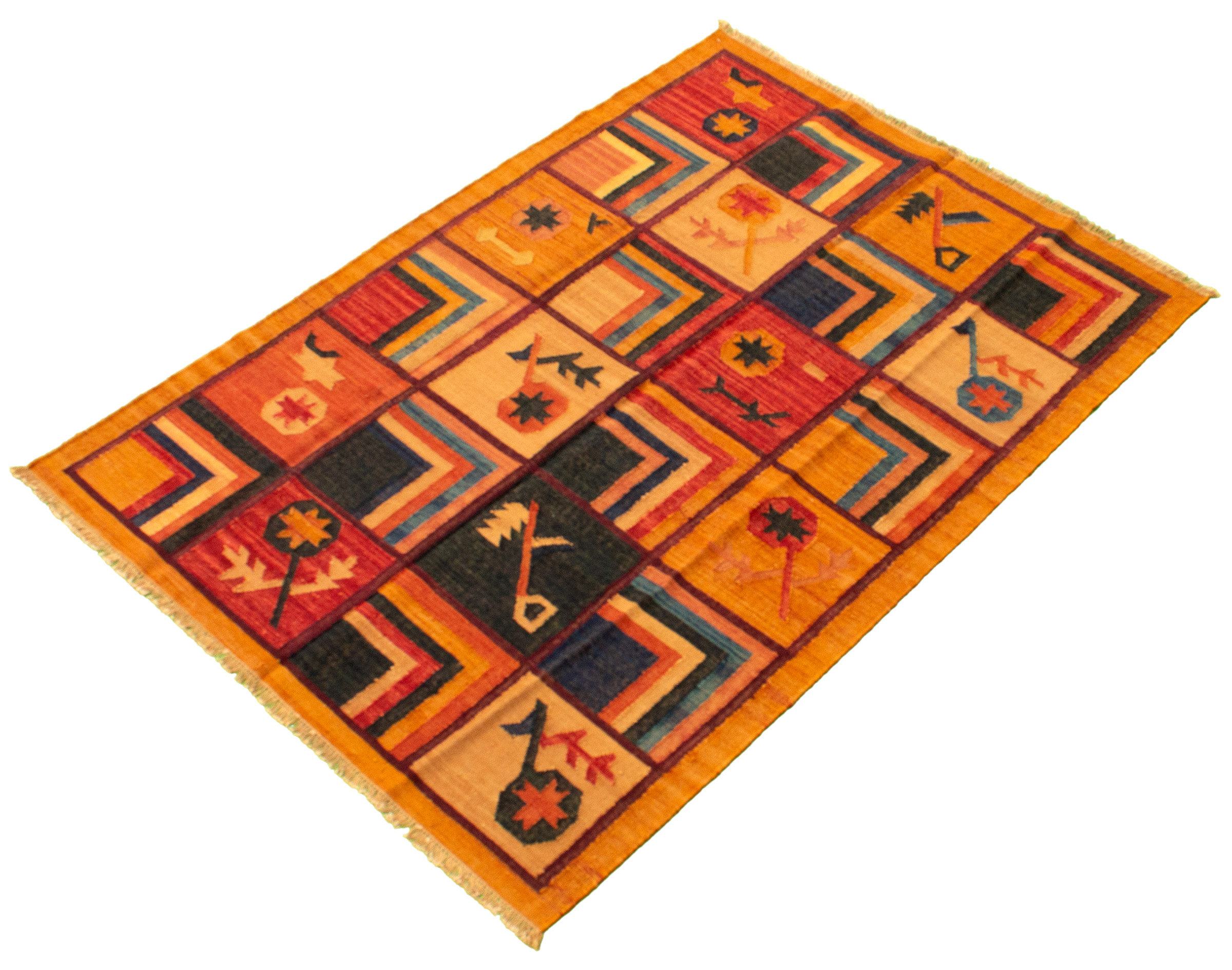 Union Rustic Adaleia Handmade Kilim Wool Light Brown/Orange Rug | Wayfair