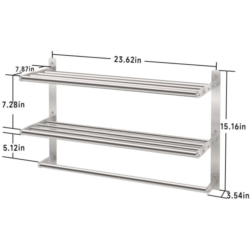 60 cm L Stainless Steel Towel Rack