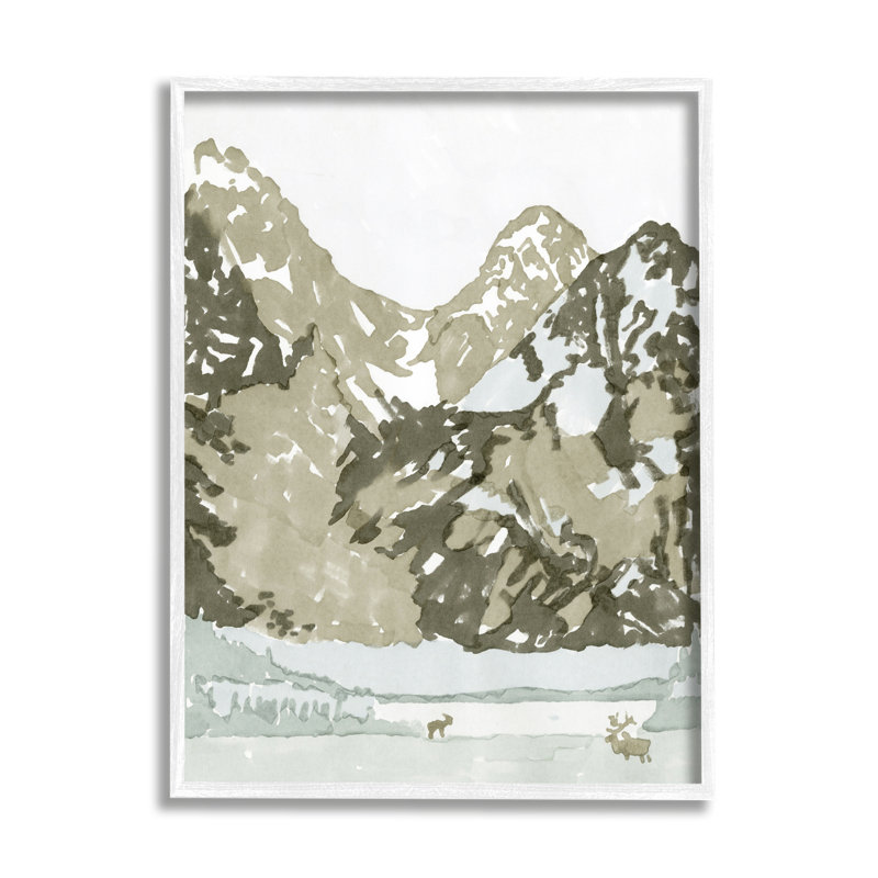 «Wildlife Mountain Peaks Nature» par Stellar Design Studio - Peinture, H 14 po x l 11 po x P 1,5 po
