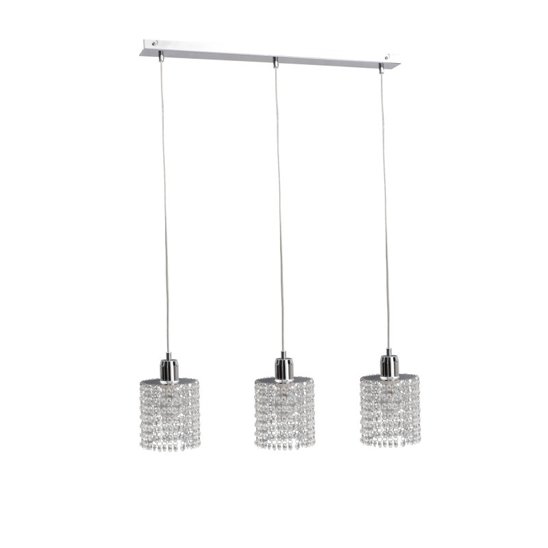 Pulliam 3 - Light Silver Cylinder Pendant