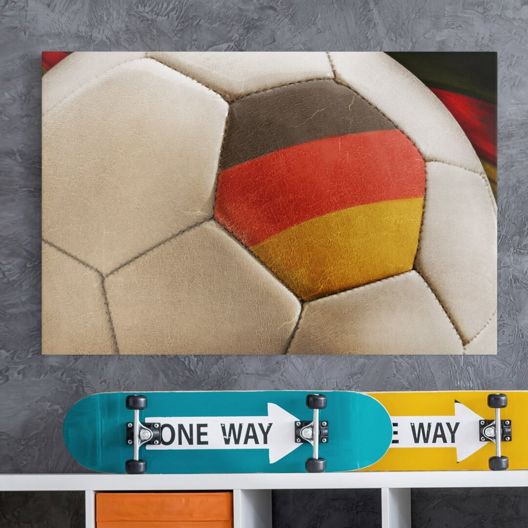 Deutschland Vintage Football - Grafik auf Leinwand gedruckt