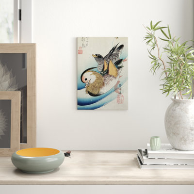 Oshidori Japanese Oriental Ducks - Wrapped Canvas