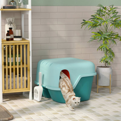Bac à litière pour chat avec couvercle et facile à nettoyer pour les félins de la maison - Conception innovante