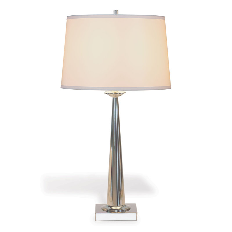 Toronto Table Lamp, Nickel/Off White, 33" H x 16" W 16" D