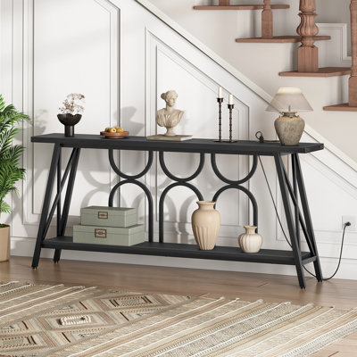 Console Table With Charging Station by 17 Stories