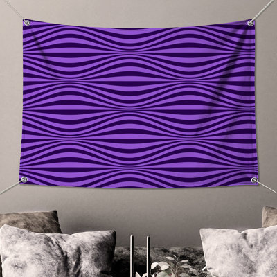Tapisserie murale «Wavy Lines» mauve - décoration murale vagues