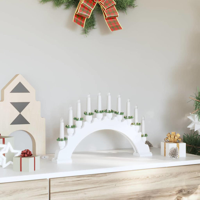 Christmas Candle Arch with 10 LED Candles, White