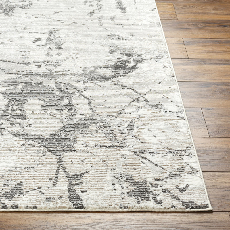 Imauri Light Silver Machine Washable Area Rug, Rectangle 8'11" x 12'