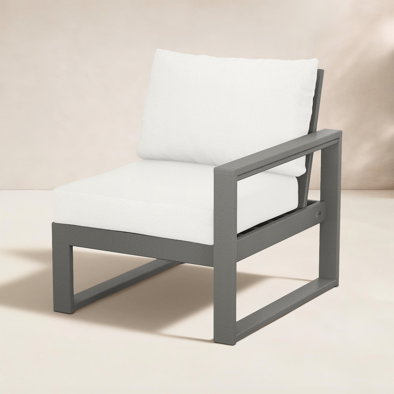 Edge Patio Lounge Chair, Natural Linen Revolution® Microfiber, Slate Gray