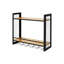 Industrial Metal Wine Bottle Storage Shelf Black Home Bar