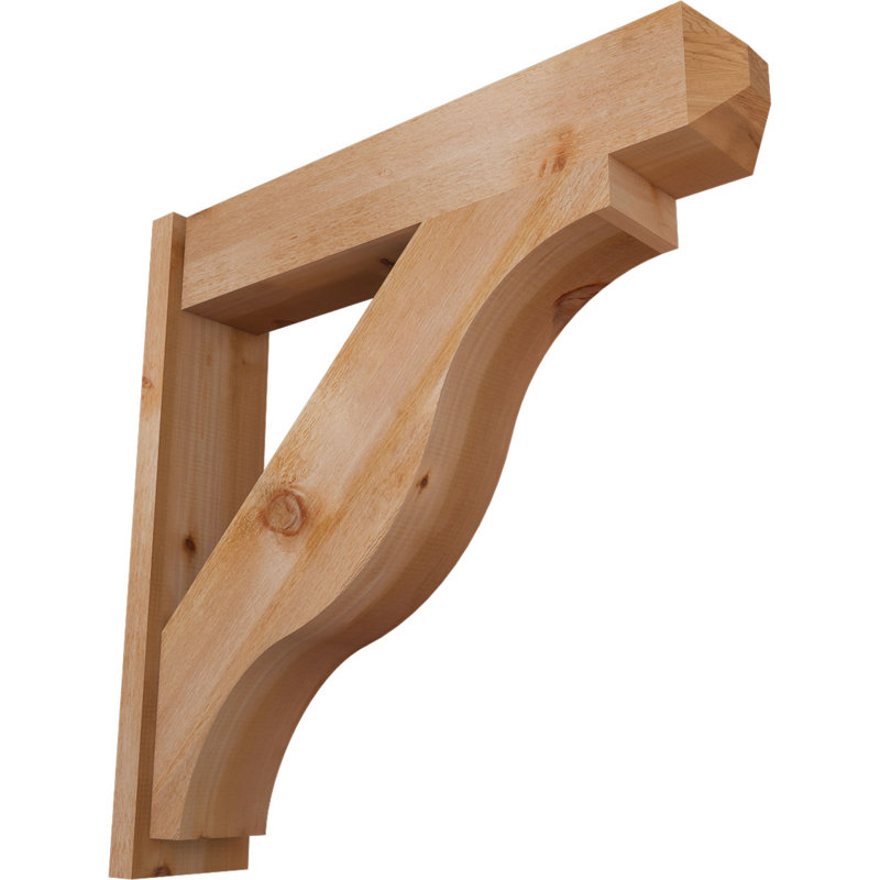 Persienne en bois rustique Funston Craftsman, P 38 po x H 38 po, Cèdre rouge de l'Ouest de 8 po (sciage brut)