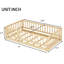 Lit simple pour lit de style avec 7 lattes en contreplaqué, clôture et porte, bois de pin, facile à assembler, capacité de 250 lb, pin amovible de haute qualité en chêne naturel, clôture de 21,5 po, poids-559866373-559866368